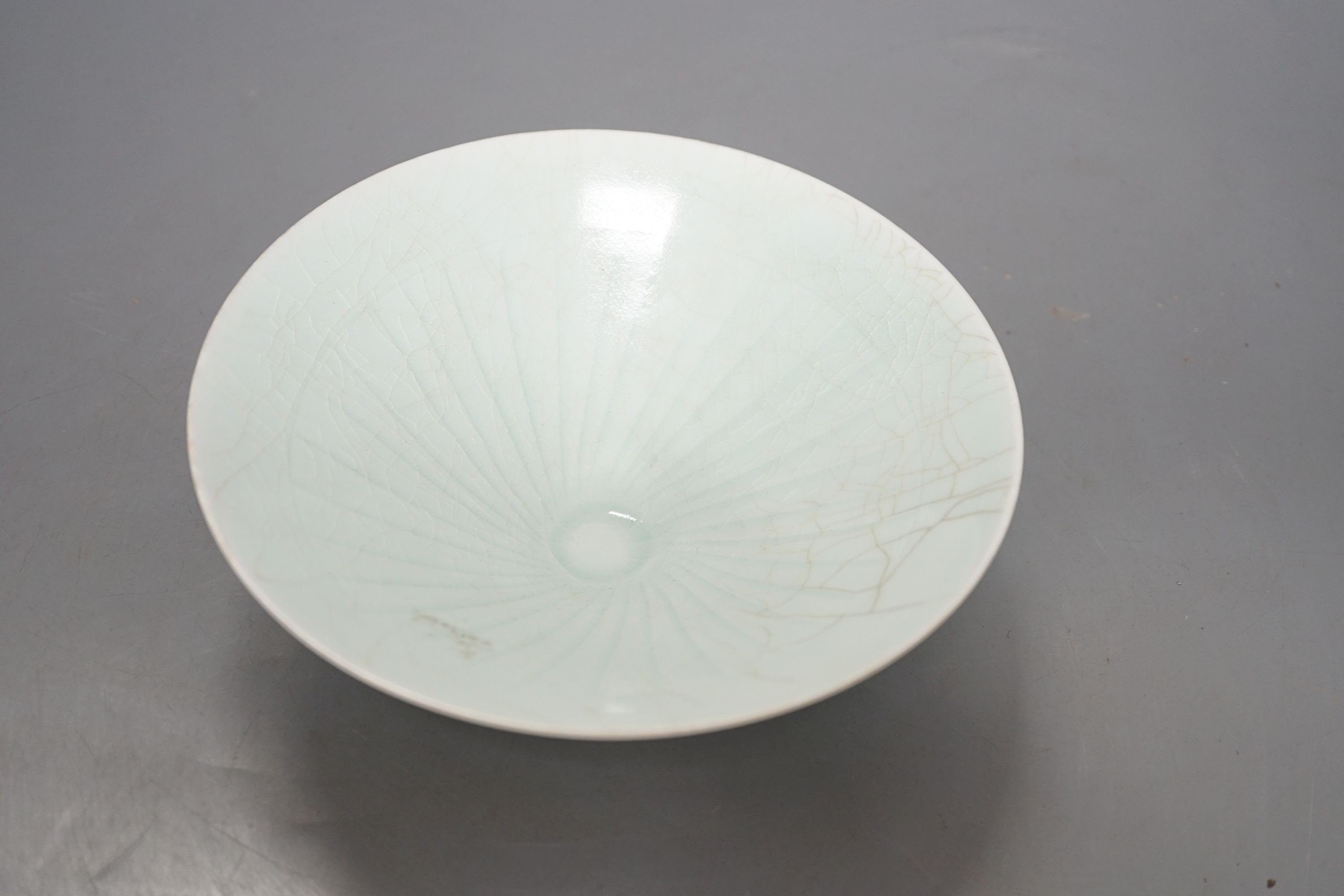 A Chinese Qingbai type shallow bowl, 17.5 cms diameter.